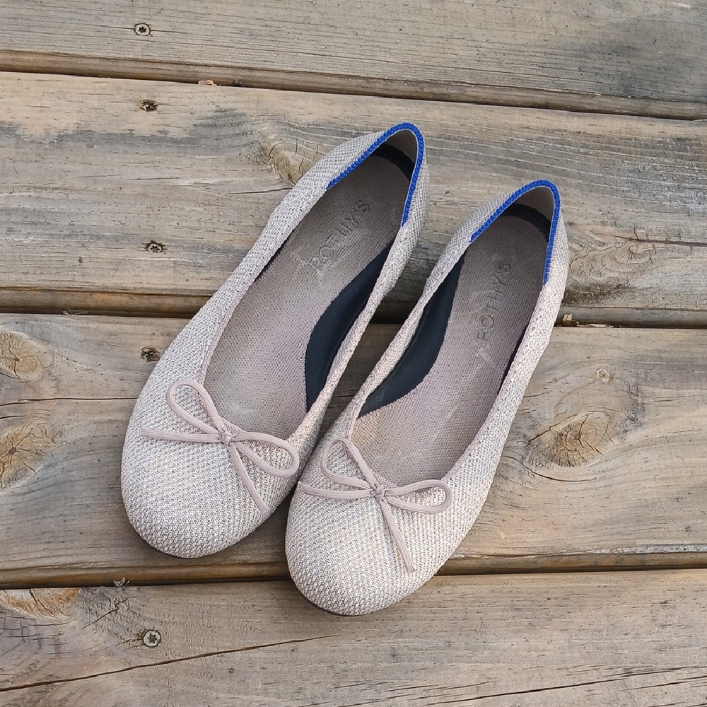 Rothy's Shimmer Gold Ballet Flat Size 7.5